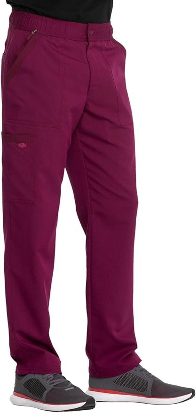 Dickies Men's Scrub Pant Mid Rise Straight Leg Pants DK220 Wine Short L